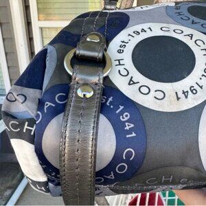 Coach Alexandra Blue/Multi Sateen Print Snaphead Large 3/Way Shoulder Bag.